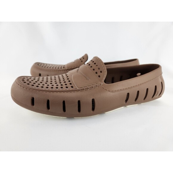 Floafers Mens Size 10 Country Club Driver Moc Water Boat Loafer Brown Shoes - Picture 3 of 8